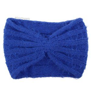 Ystrdy Women's Vibrant Blue Knit Ribbed Turban Style Cozy Headband